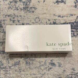 Kate Spade Leather silver clutch with Cream Gift Box